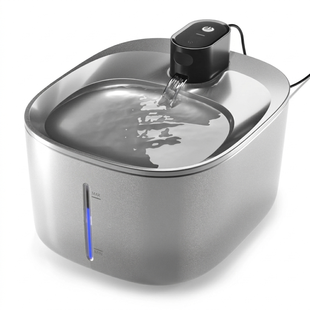 Stainless Steel Cat Water Fountain with 4.0L Capacity | Durable Design for Healthy Hydration