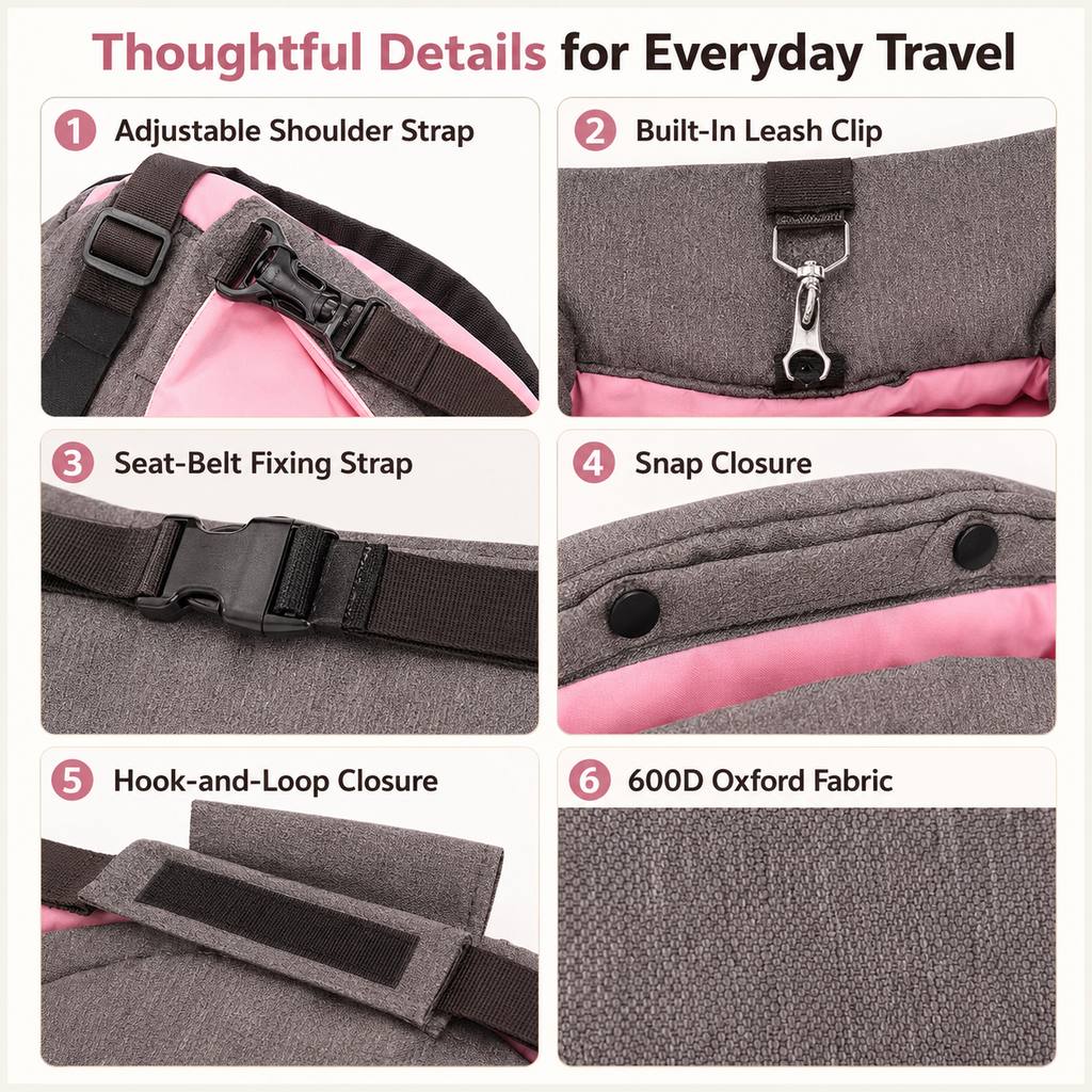 Paws in Awe | Dog Bed with Cushioned Comfort & Portable Carry Bag for Travel 10