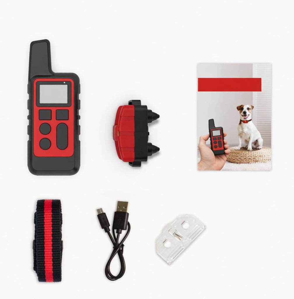 Tail-wagged dog training collar with waterproof design, durable construction, and 500m range for effective, safe pet training.