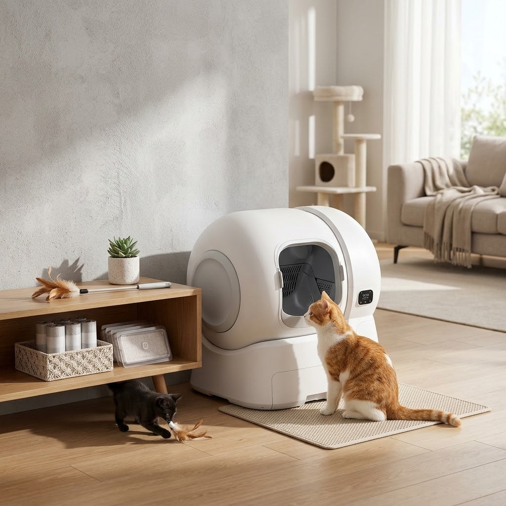 Pawswins Premium Self-Cleaning Litter Box with Automatic Replenish