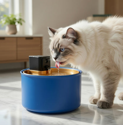 Ceramic Cat Water Fountain with 3.5L Capacity & Rechargeable Battery | Clean Hydration for Healthy Pets