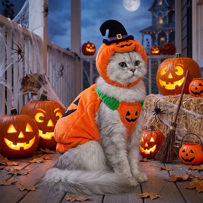 Pawswins Premium Pumpkin Pet Costume for Halloween with Lightweight Design