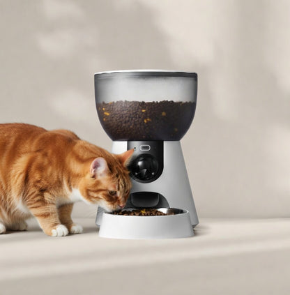 Smart Pet Solutions | Automatic Cat Feeder with 2K HD Camera & Two-Way Audio | Timed Meal Scheduling for Healthy Nutrition