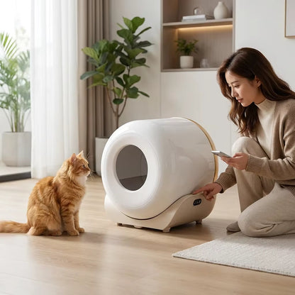 Automatic Cat Litter Box | Self-Cleaning System with Health Monitoring | Ideal for Multi-Cat Households