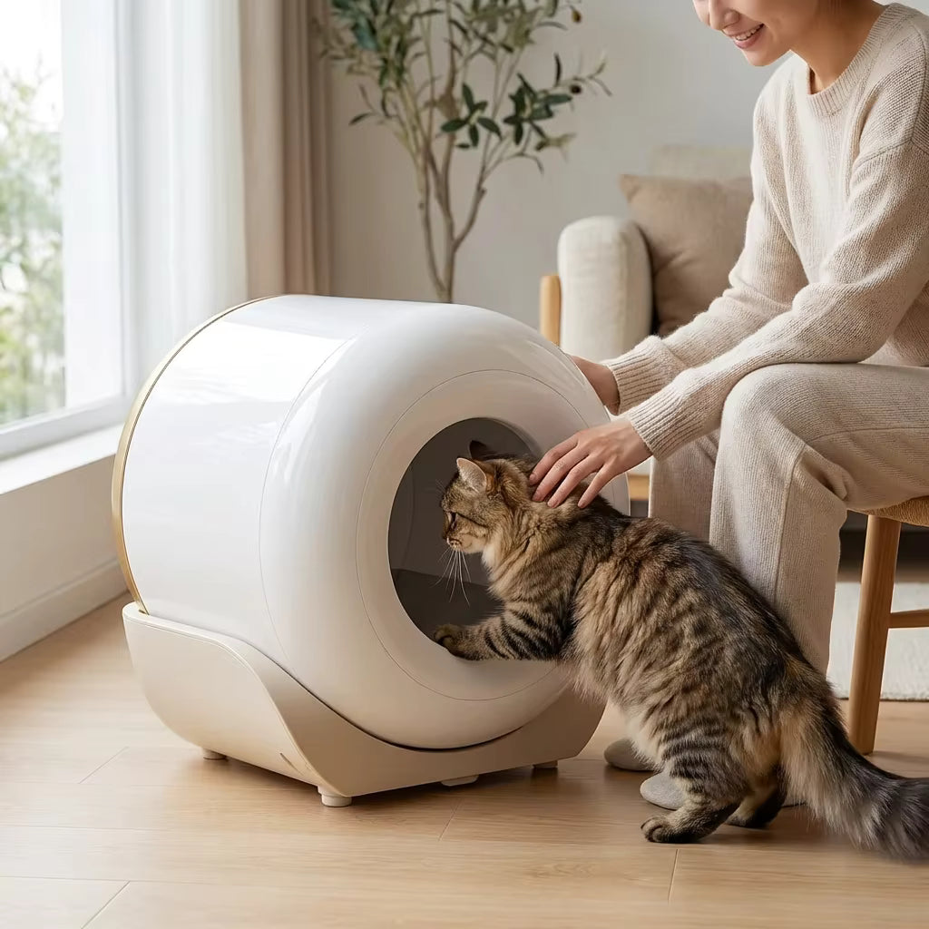 Automatic Cat Litter Box | Self-Cleaning System with Health Monitoring | Ideal for Multi-Cat Households