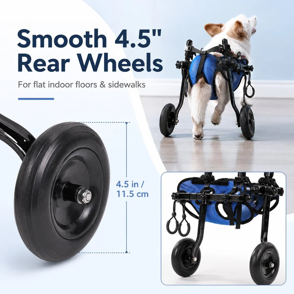 Adjustable Dog Wheelchair for Back Legs with Breathable Harness | Mobility Support for Small Dogs 8