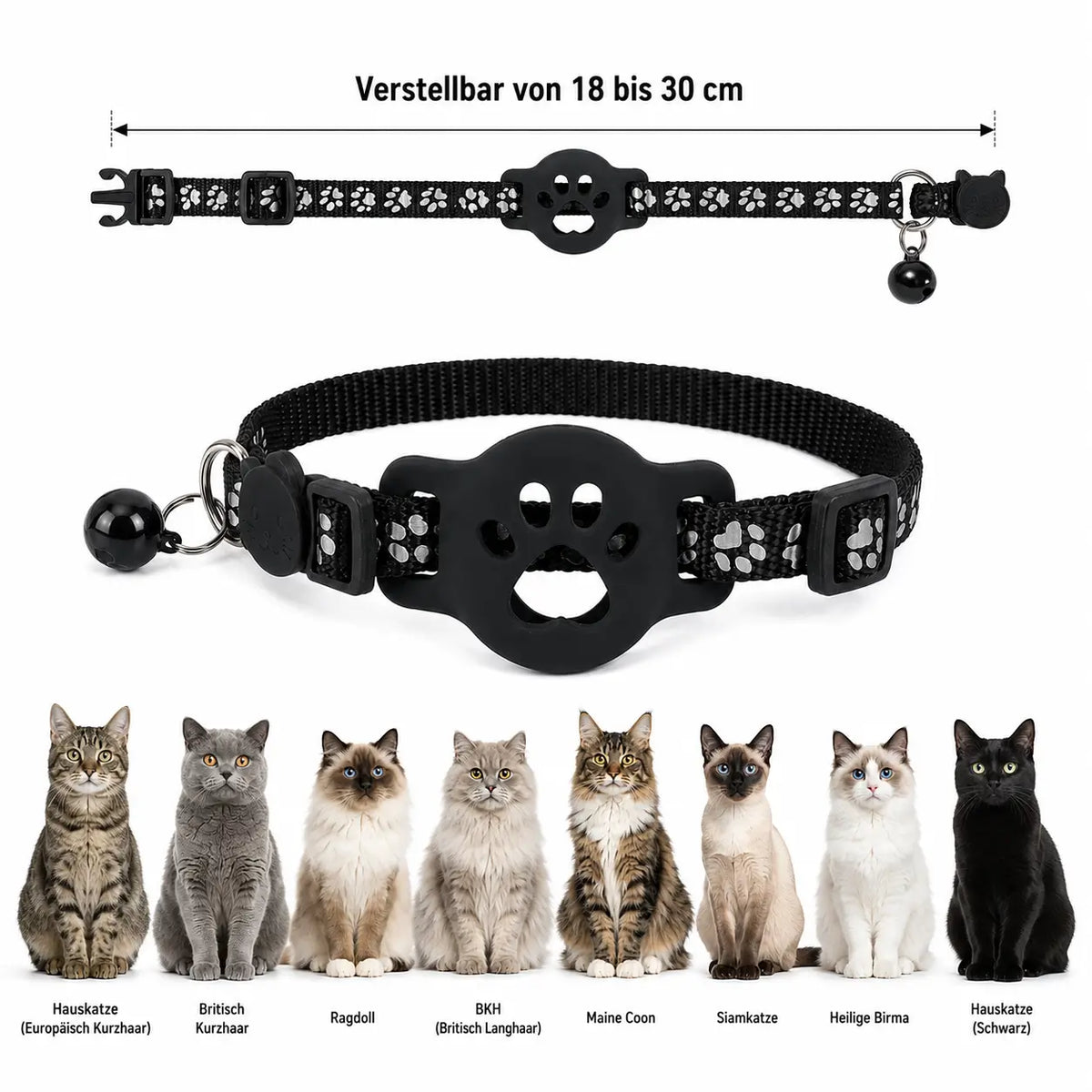 AirTag Cat Tracker Collar with Safety Clasp & Adjustable Fit | GPS Tracking for Outdoor Adventures 6