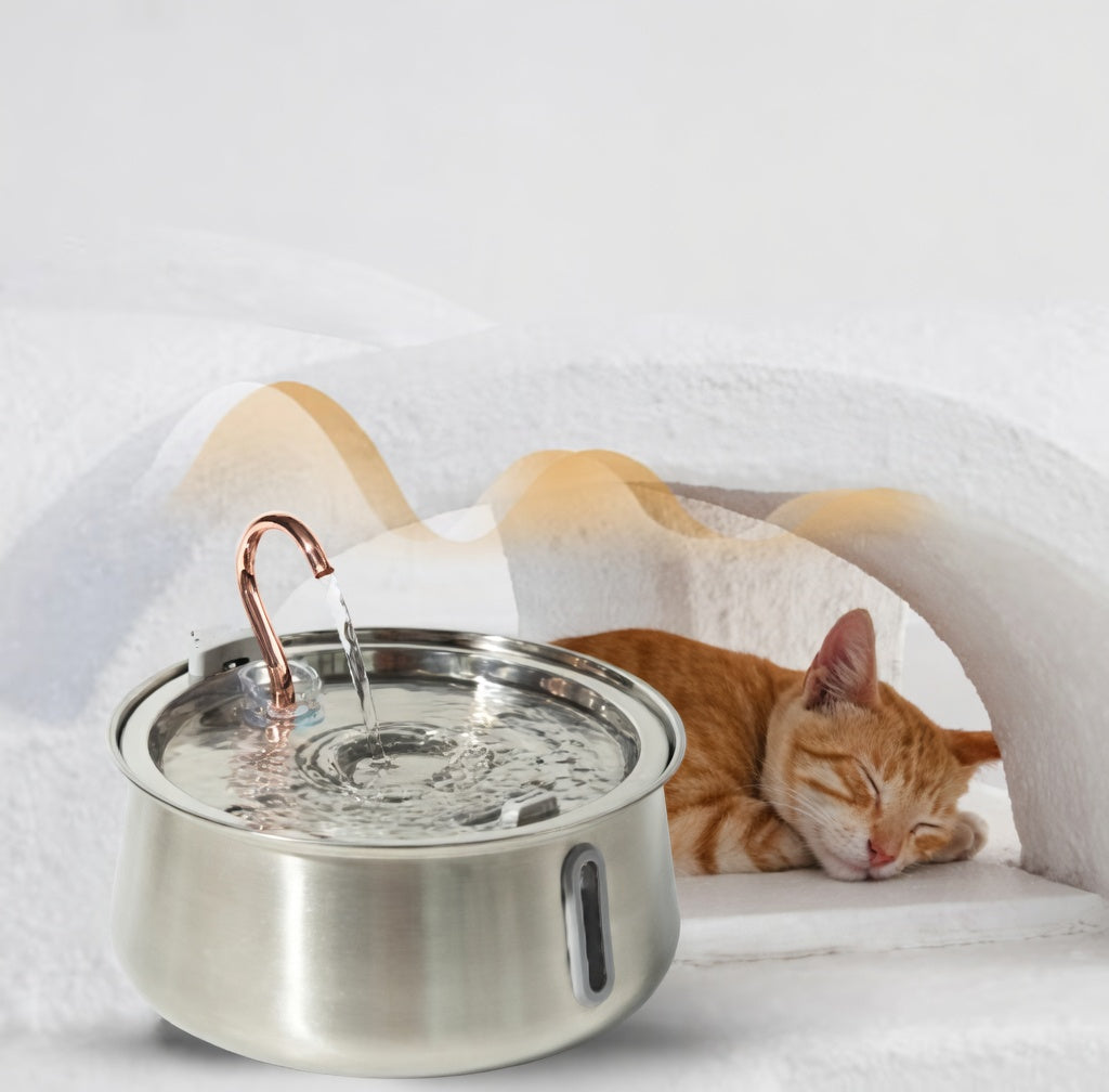 Cat Water Fountain with Adjustable Flow | Quiet Design for Promoting Hydration