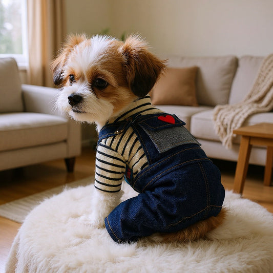 Charming Dog Coat | Stylish Dog Jacket with Heart Design for Comfort and Warmth 0