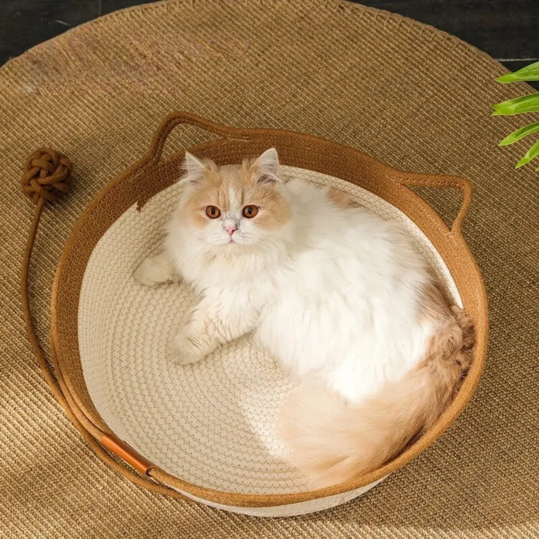 Cozy Nest | Cat Bed with Handwoven Cotton Rope Design | Stylish Retreat for Cats 3