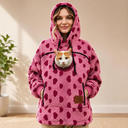 Cozy Pet Carrier Hoodie | Soft Fleece with Spacious Front Pouch for Comfort 0