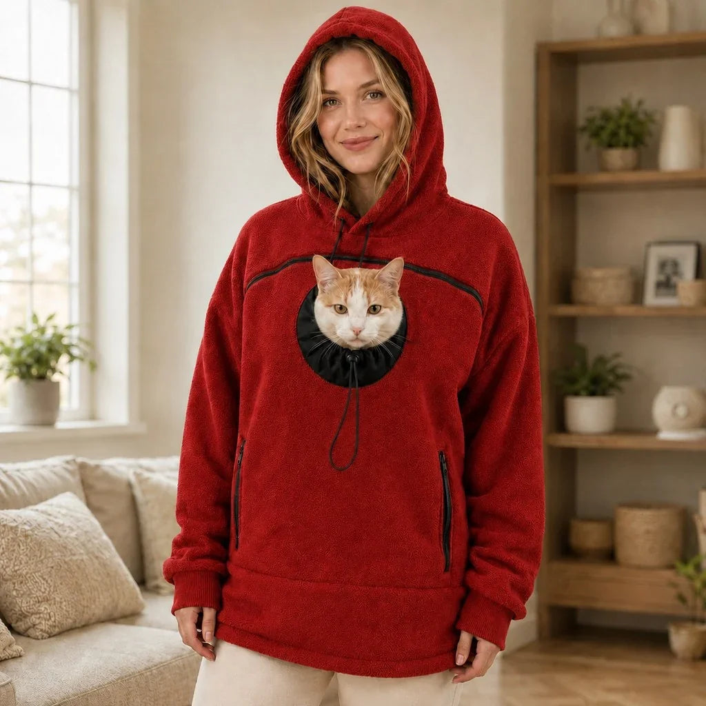 Cozy Pet Carrier Hoodie | Soft Fleece with Spacious Front Pouch for Comfort 13