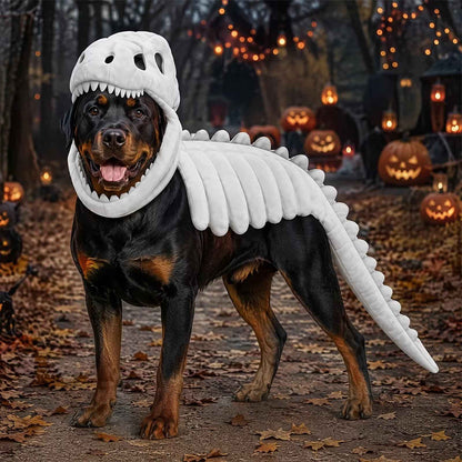 Dino Dog Costume | Plush Skeleton Outfit for Pets with Ultra-Soft Fabric | Perfect for Halloween Fun 3