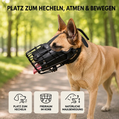 Durable Dog Muzzle | Stainless Steel Basket Muzzle with Adjustable Straps | Breathable Design for Comfort and Safety 2