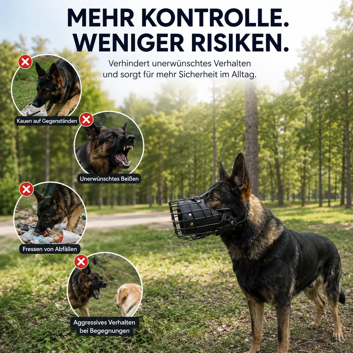Durable Dog Muzzle | Stainless Steel Basket Muzzle with Adjustable Straps | Breathable Design for Comfort and Safety 3