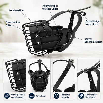 Durable Dog Muzzle | Stainless Steel Basket Muzzle with Adjustable Straps | Breathable Design for Comfort and Safety 4