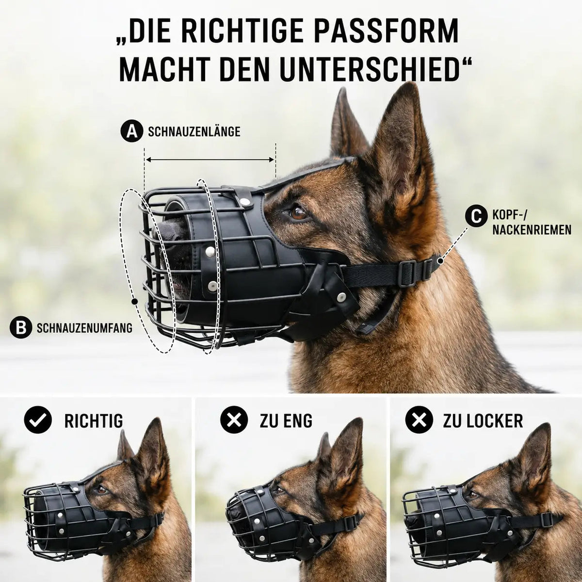 Durable Dog Muzzle | Stainless Steel Basket Muzzle with Adjustable Straps | Breathable Design for Comfort and Safety 7
