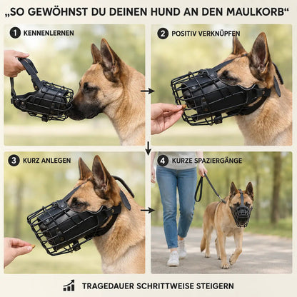 Durable Dog Muzzle | Stainless Steel Basket Muzzle with Adjustable Straps | Breathable Design for Comfort and Safety 8