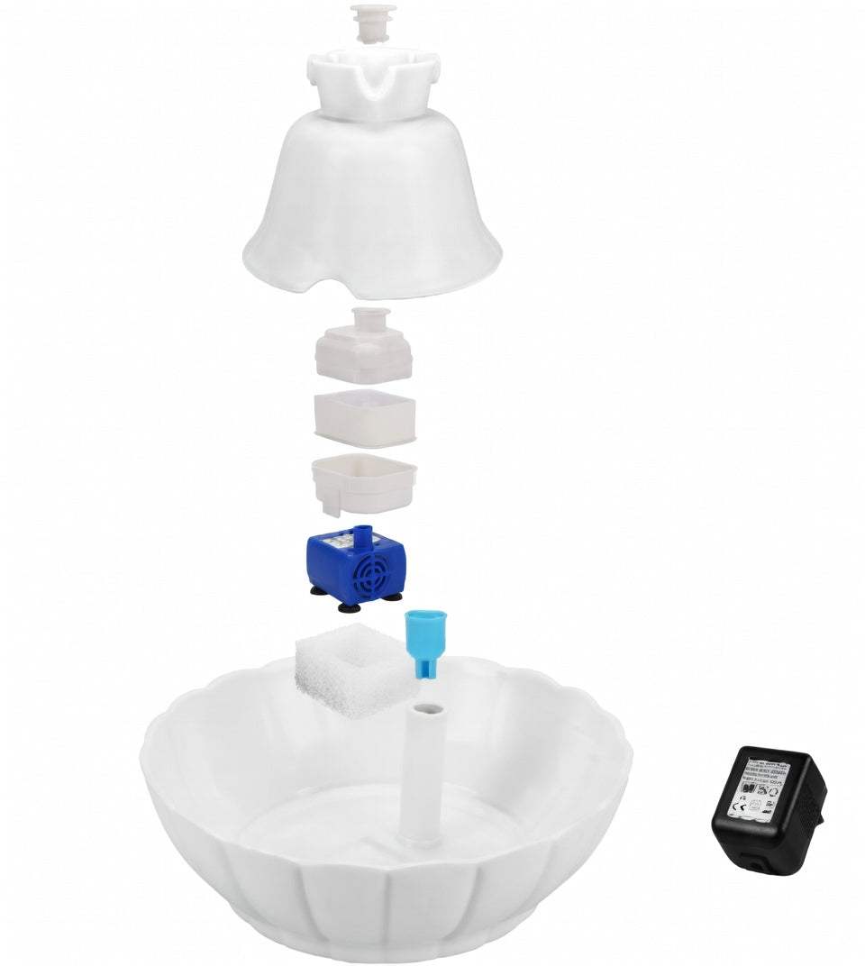Ceramic Cat Water Fountain with Dual Filtration System | Eco-Friendly Design for Healthy Hydration