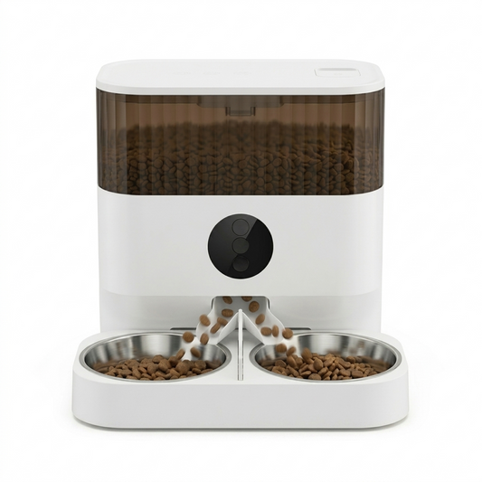 Smart Pet Feeder | WiFi Automatic Pet Feeder with App Control & Dual Bowls for Convenient Feeding