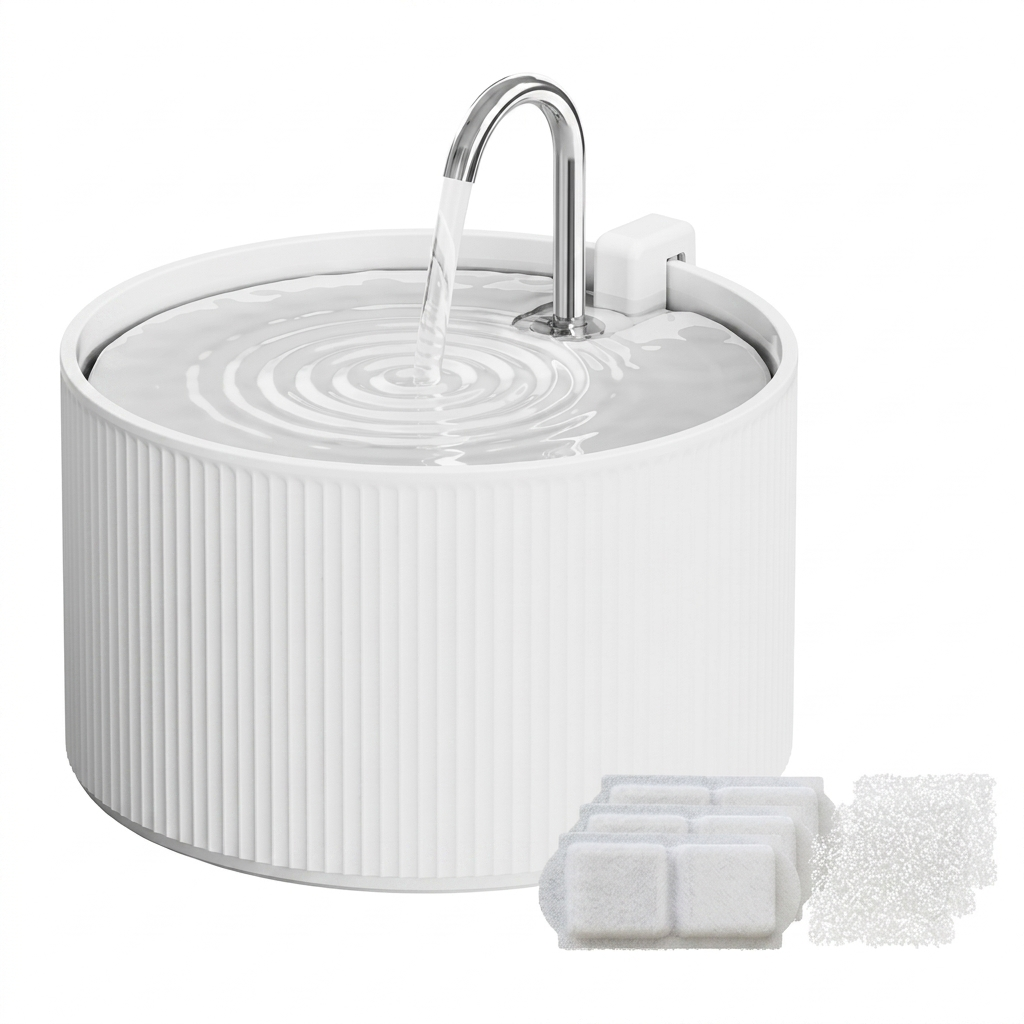 Ceramic Cat Fountain with Advanced Filtration System | Hygienic Design for Cats and Small Dogs