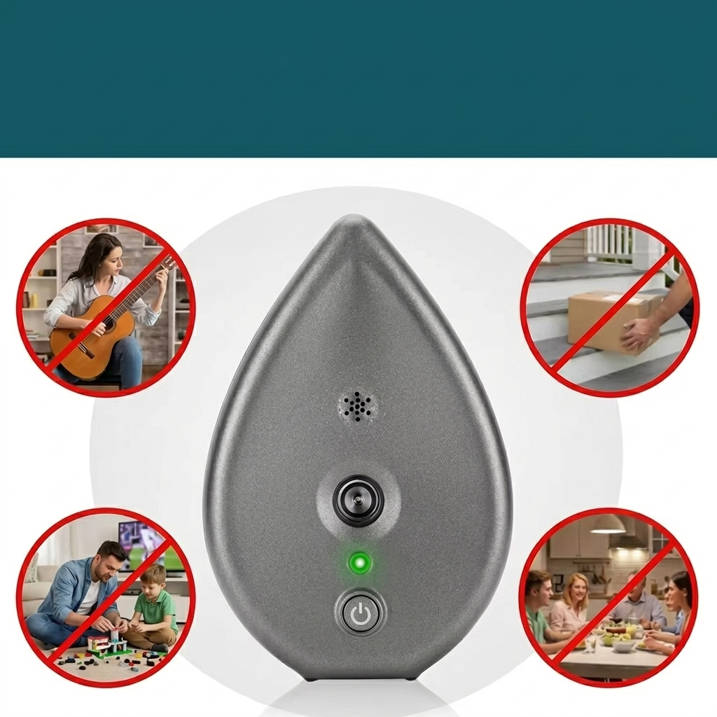 SilentHome | Ultrasonic Bark Stopper Device with Adjustable Sensitivity | Safe Indoor Solution for Excessive Barking