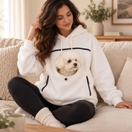 Hands-Free Pet Carrier Hoodie for Small Dogs & Cats with Cozy Front Pouch | Soft Polyester for Comfort and Convenience 0