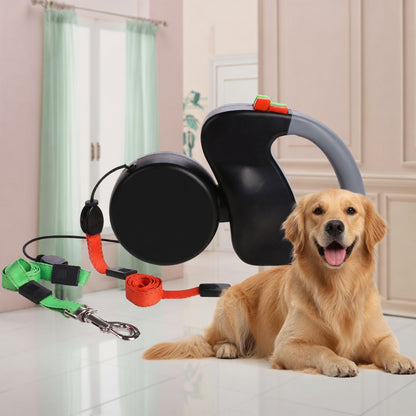 Retractable Dog Leash | Double Nylon Leash with Reflective Lines | Ergonomic Handle for Comfortable Walks
