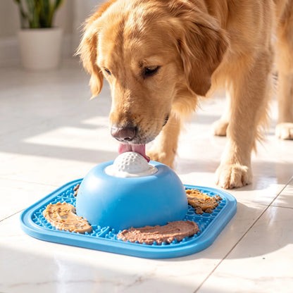 Interactive Pet Lick Mat | Slow Feeder with Rolling Ball | Engaging Mealtime Fun for Dogs and Cats 0
