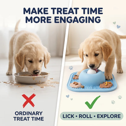 Interactive Pet Lick Mat | Slow Feeder with Rolling Ball | Engaging Mealtime Fun for Dogs and Cats 2