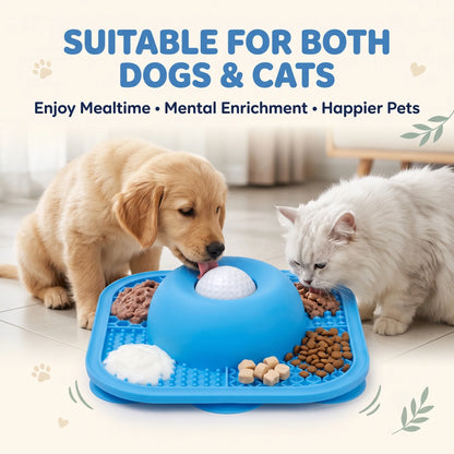 Interactive Pet Lick Mat | Slow Feeder with Rolling Ball | Engaging Mealtime Fun for Dogs and Cats 4