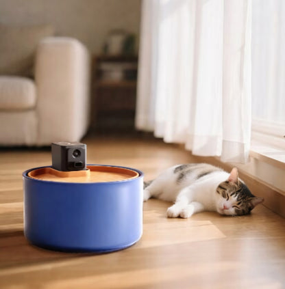 Ceramic Cat Water Fountain with 3.5L Capacity & Rechargeable Battery | Clean Hydration for Healthy Pets