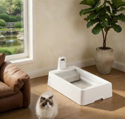 Purobot Crystal Duo | Automatic Cat Litter Box with AI Health Monitoring | Open-Top Design for Comfort