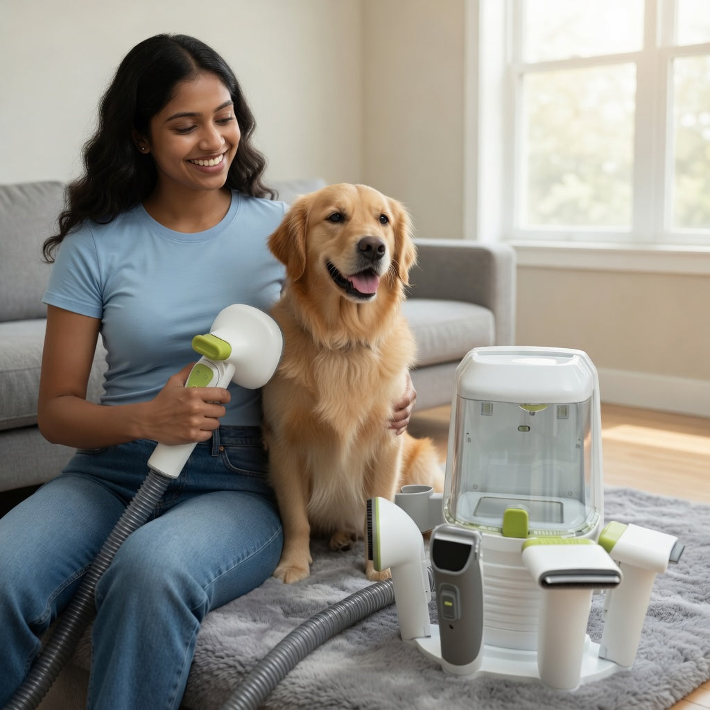 Professional Dog Grooming Kit with 7 Attachments for Effortless Home Grooming