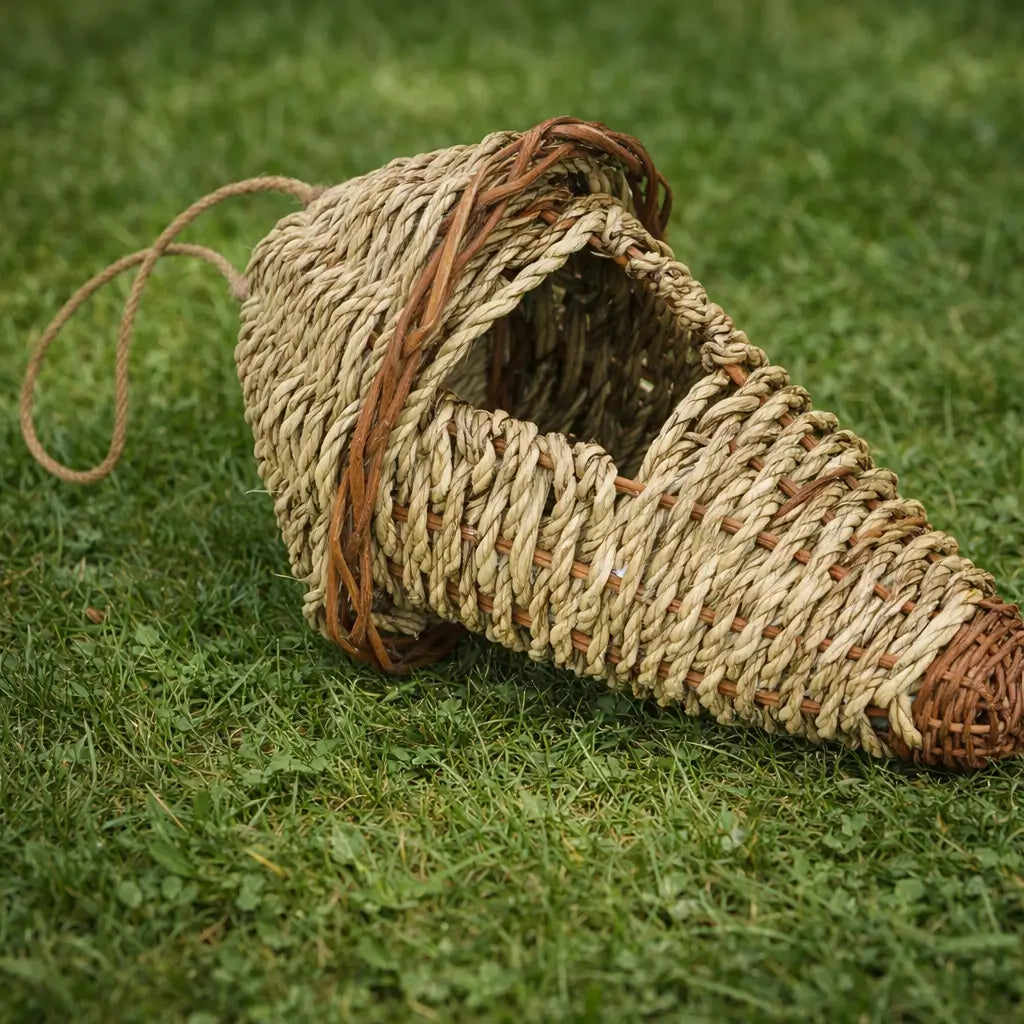 Natural Grass Birdhouse | Hand-Woven Nesting Basket with Weatherproof Design | Cozy Shelter for Small Birds 4