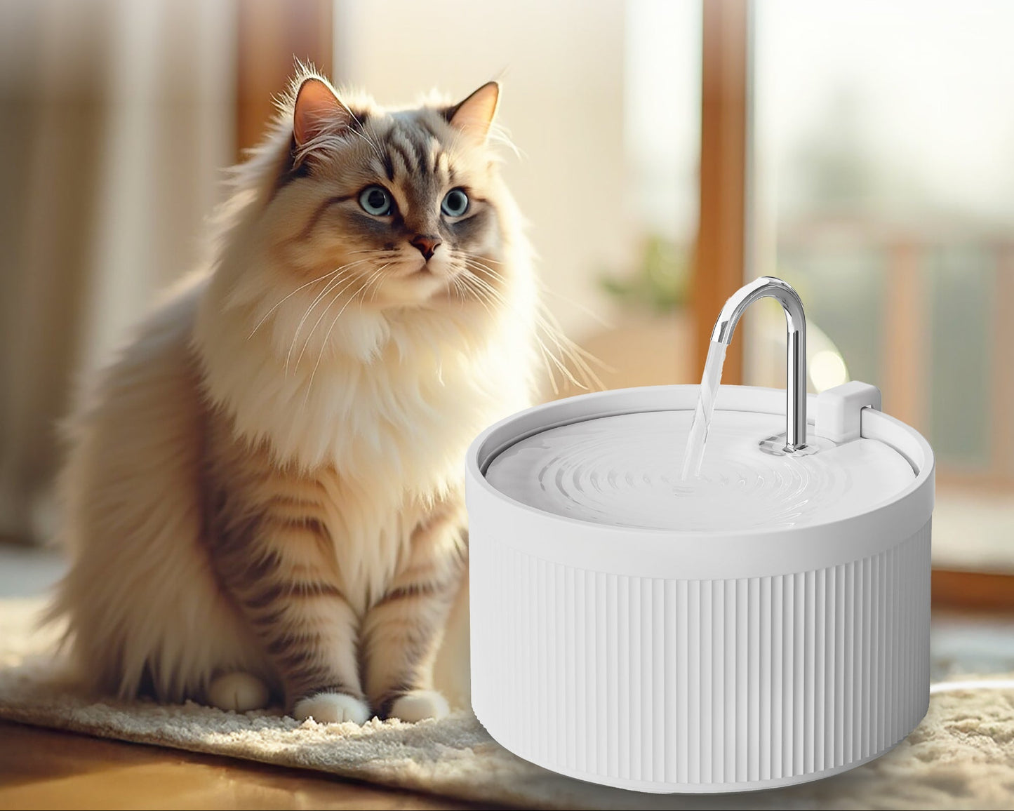 PawsPik® | Ceramic Cat Fountain with Advanced Filtration System | Hygienic Design for Cats and Small Dogs 3