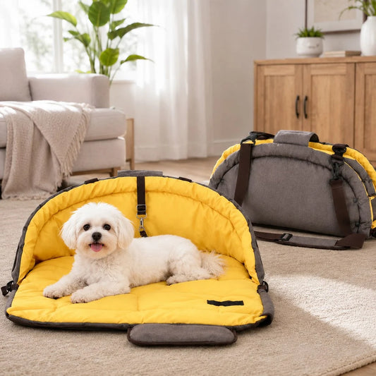 Paws in Awe | Dog Bed with Cushioned Comfort & Portable Carry Bag for Travel 0