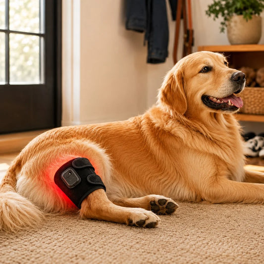Paws in Awe | Dog Red Light Joint Wrap with 20-LED Panel | Adjustable Mobility Support for Senior Dogs 0