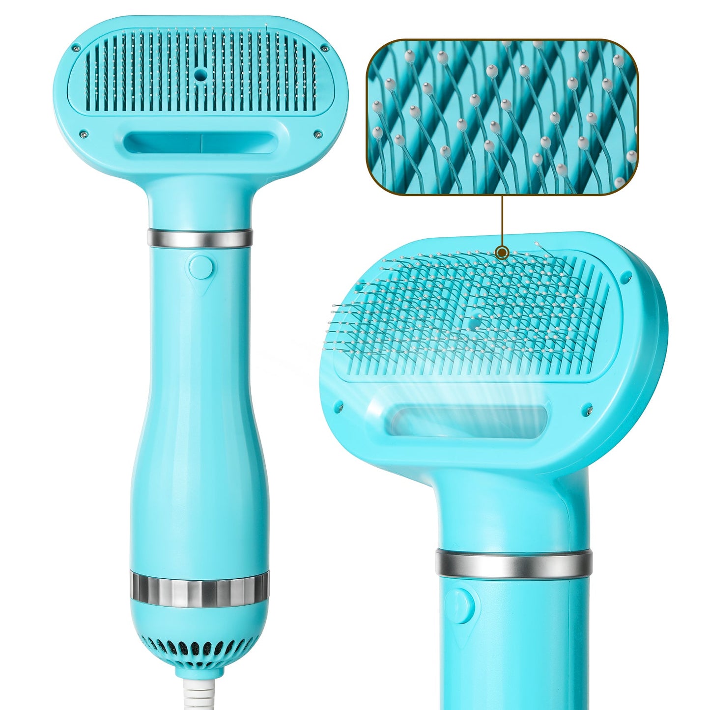 Pet Grooming Tool | 2-in-1 Dog Brush and Hair Dryer with 3 Heat Settings | Safe and Efficient Grooming for Easy Drying 0