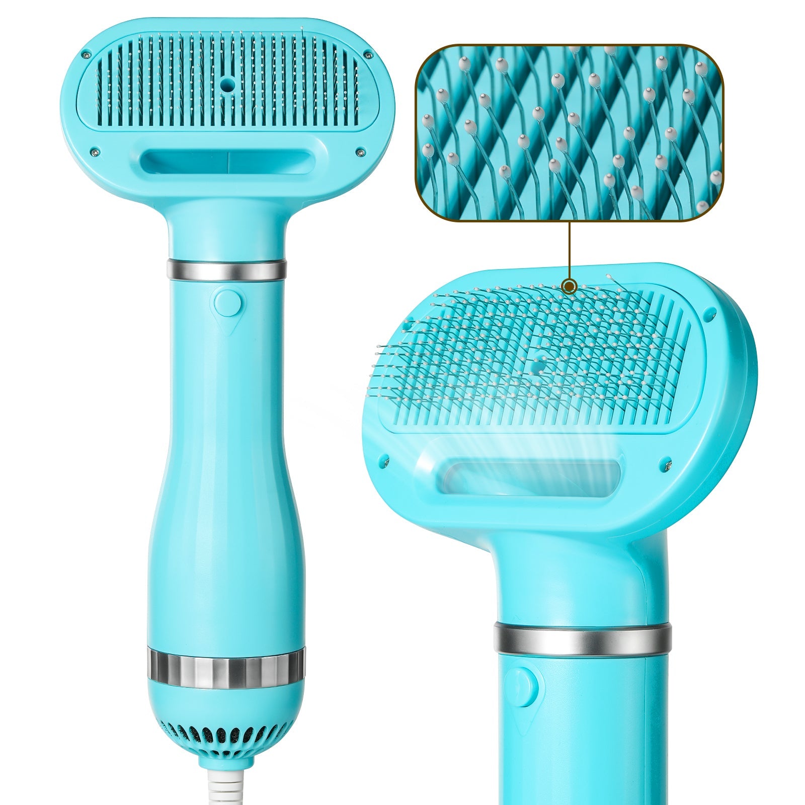 Pet Grooming Tool | 2-in-1 Dog Brush and Hair Dryer with 3 Heat Settings | Safe and Efficient Grooming for Easy Drying 0