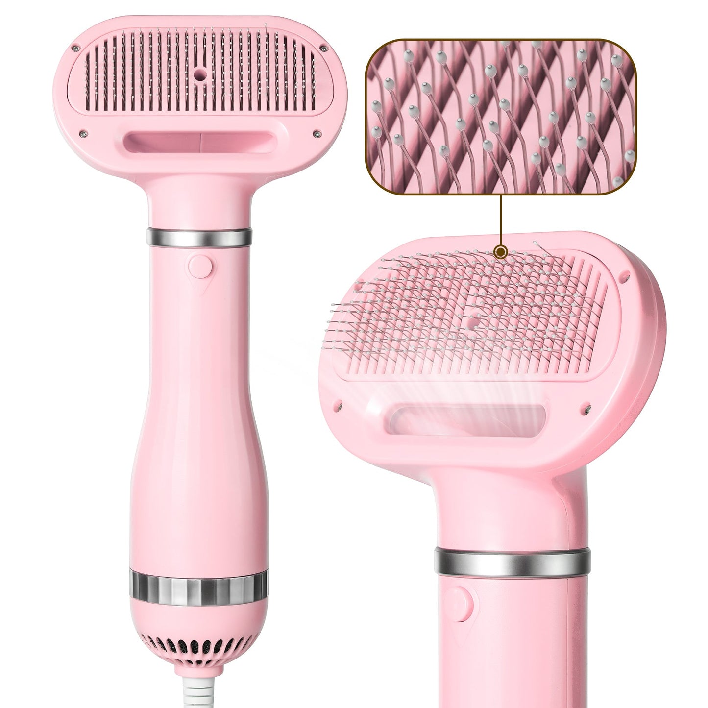 Pet Grooming Tool | 2-in-1 Dog Brush and Hair Dryer with 3 Heat Settings | Safe and Efficient Grooming for Easy Drying 2