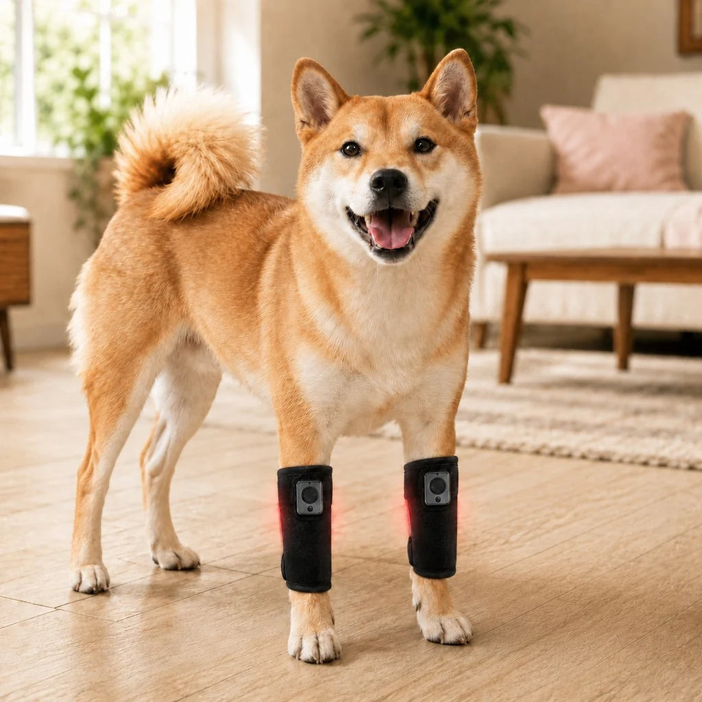 Rechargeable Red Light Therapy Knee Wrap for Dogs with Adjustable Timer | Soft and Comfortable Support for Mobility Care 0
