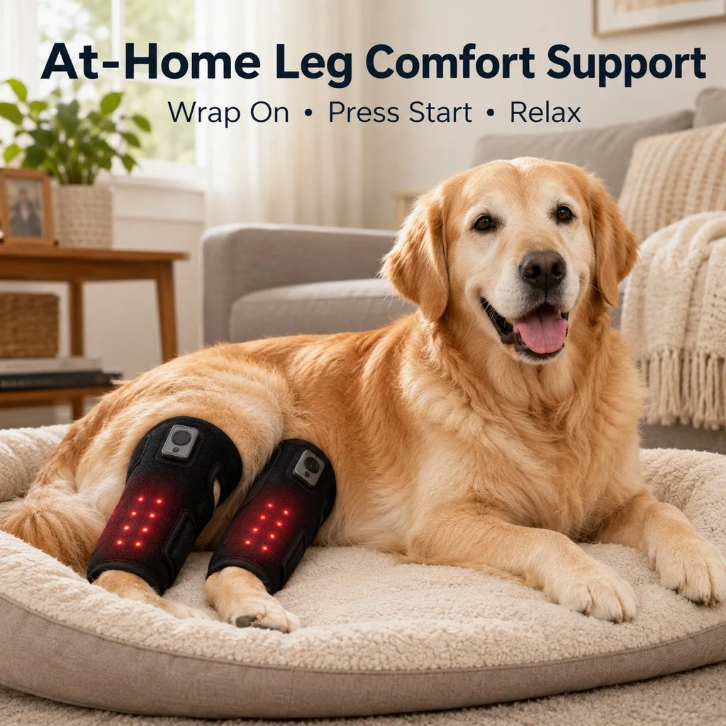 Rechargeable Red Light Therapy Knee Wrap for Dogs with Adjustable Timer | Soft and Comfortable Support for Mobility Care 1
