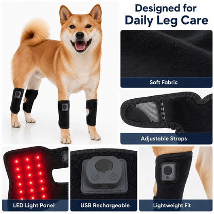 Rechargeable Red Light Therapy Knee Wrap for Dogs with Adjustable Timer | Soft and Comfortable Support for Mobility Care 7