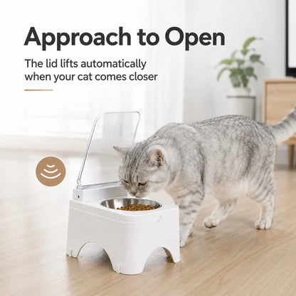 Smart Auto-Opening Cat Bowl | Rechargeable Dustproof Feeder for Clean Indoor Eating 1