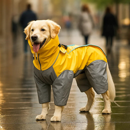 Stylish Dog Raincoat | Waterproof Dog Jacket with Extended Fit | Rain Gear for All-Weather Protection 0