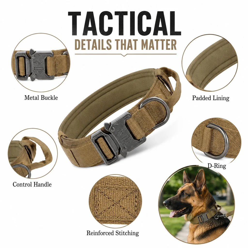 Tactical Dog Collar | Heavy-Duty Design with Control Handle | Durable Comfort for Large Breeds 7