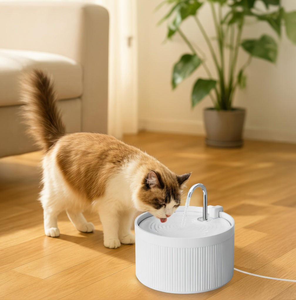 Ceramic Cat Fountain with Advanced Filtration System | Hygienic Design for Cats and Small Dogs