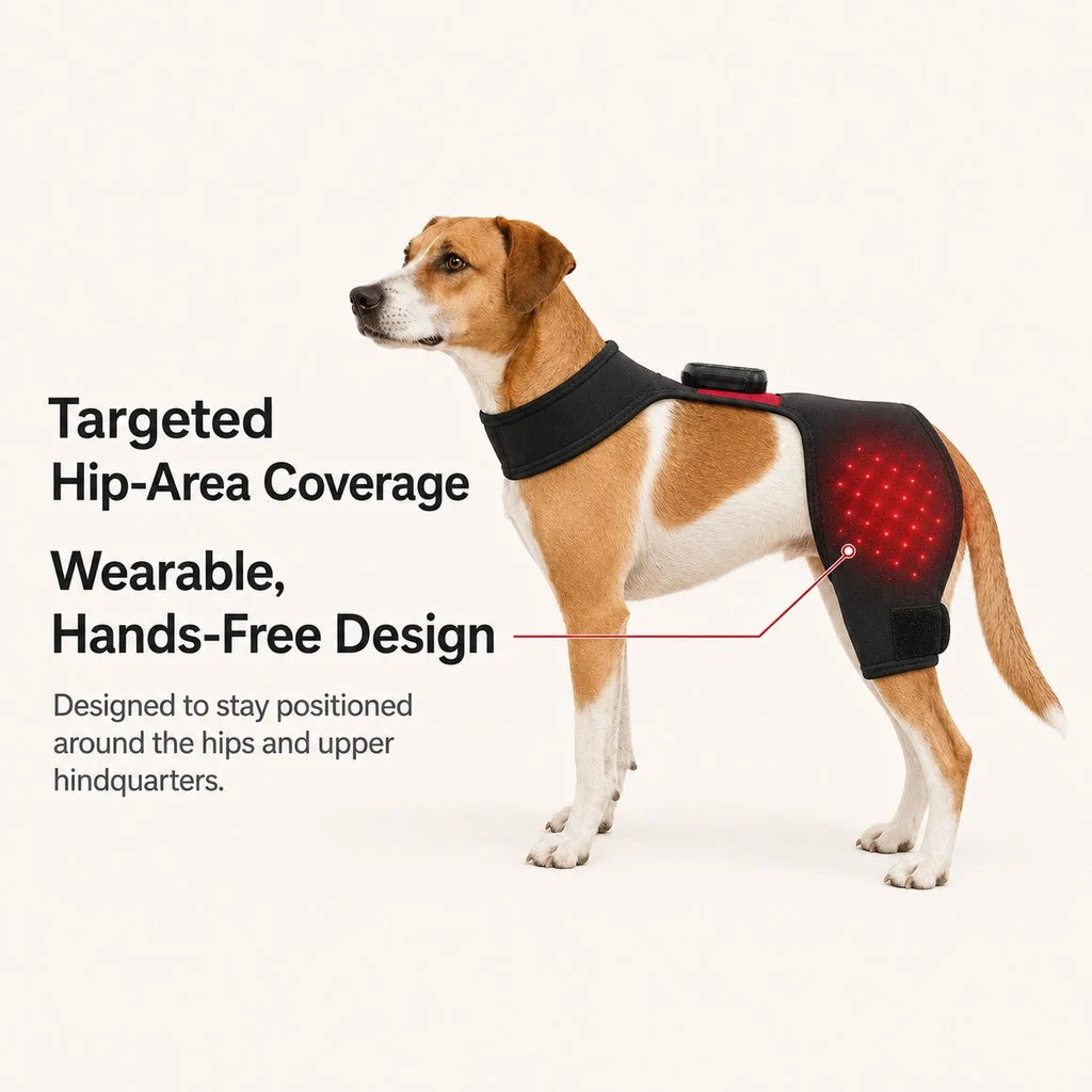 Wearable Red Near-Infrared Hip Wrap for Dogs with Adjustable Fit | Hands-Free Light Care for Hip Wellness 4