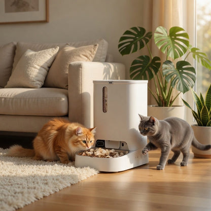 Smart Pet Feeder | Automatic Pet Feeder with Camera Monitoring | Dual-Hopper Design for 24/7 Pet Care